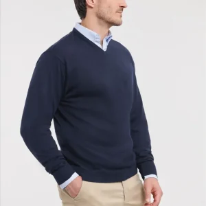 Russell Men V-neck Knitted Pullover