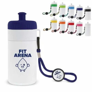 Sportbidon met rand en koord 500ml