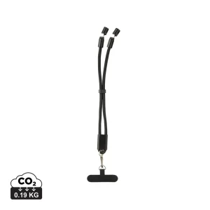 LoopAmp RCS rPET verstelbare telefoonarmband 60W kabel