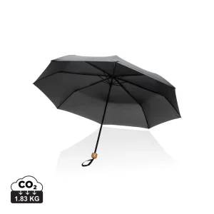 20.5″ Impact AWARE™ RPET 190T pongee bamboe miniparaplu